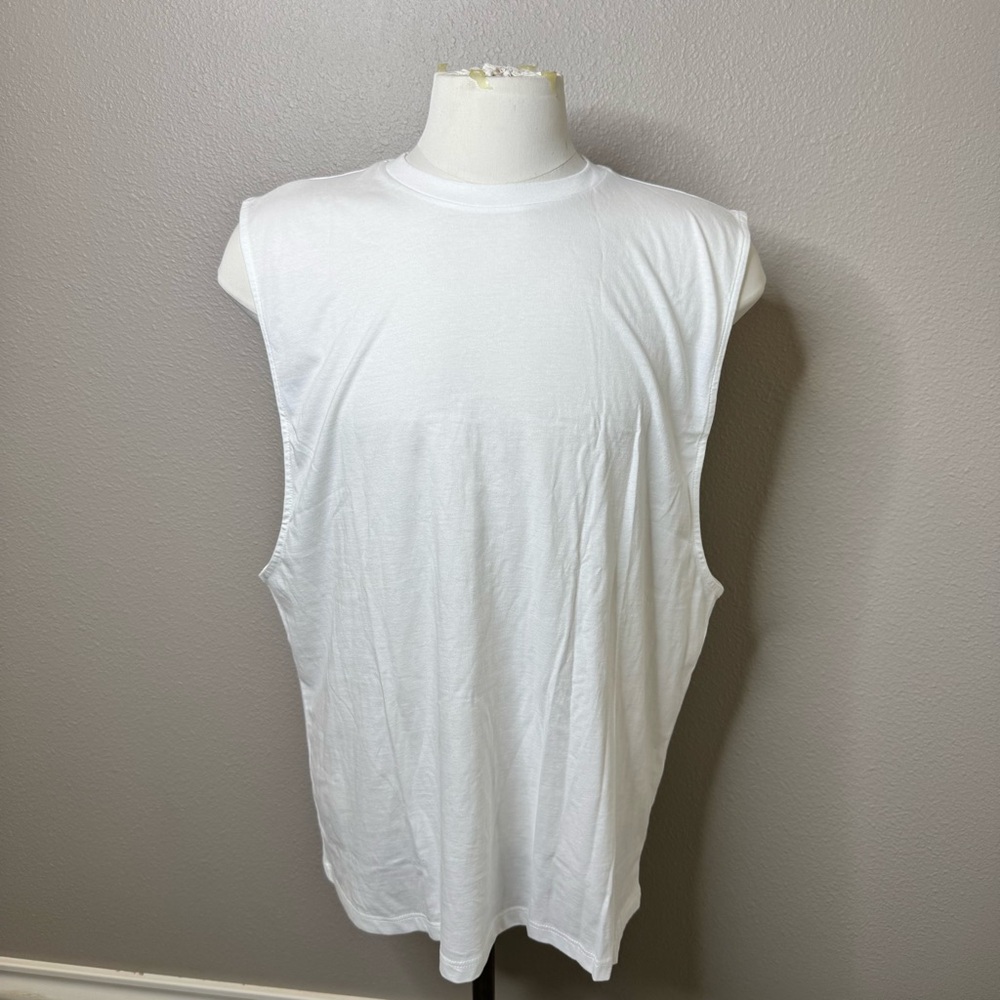 Boohoo Mens White Sleeveless Tank Top